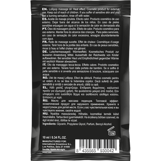 COQUETTE CHIC DESIRE - KISSABLE POCKET MASSAGE OIL WITH LOLLIPOP WARMING EFFECT 10 ML