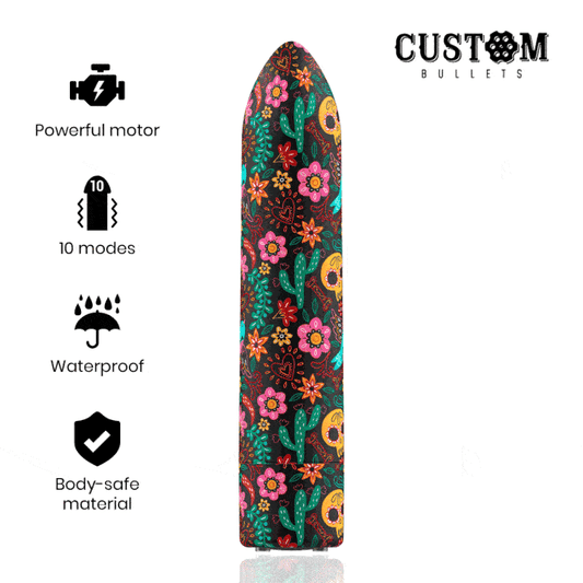 CUSTOM BULLETS - CUSTOM FLORAL RECHARGEABLE BULLETS 10 INTENSITIES