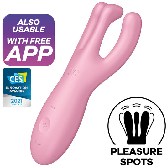 SATISFYER - APP VIBRATOR THREESOME 4 PINK