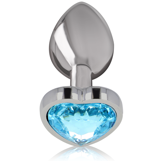 INTENSE - ALUMINUM BUTT PLUG METAL BLUE HEART SIZE L