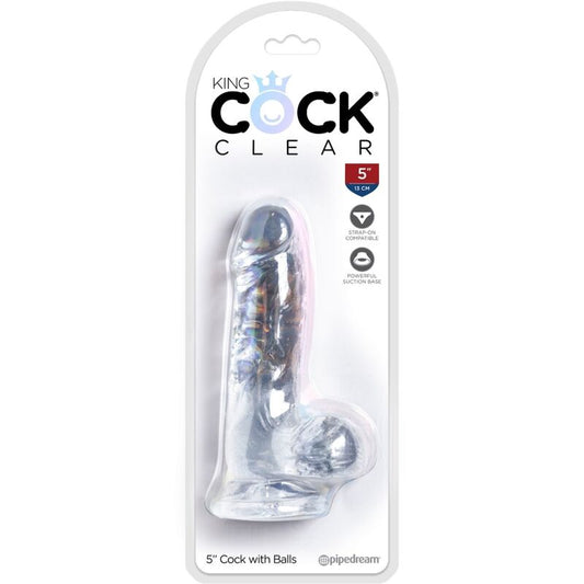KING COCK - CLEAR REALISTIC PENIS WITH 10.1 CM TRANSPARENT BALLS