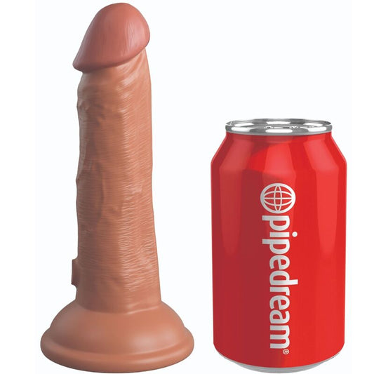 KING COCK - ELITE REALISTIC SILICONE VIBRATOR 15.2 CM CARAMEL