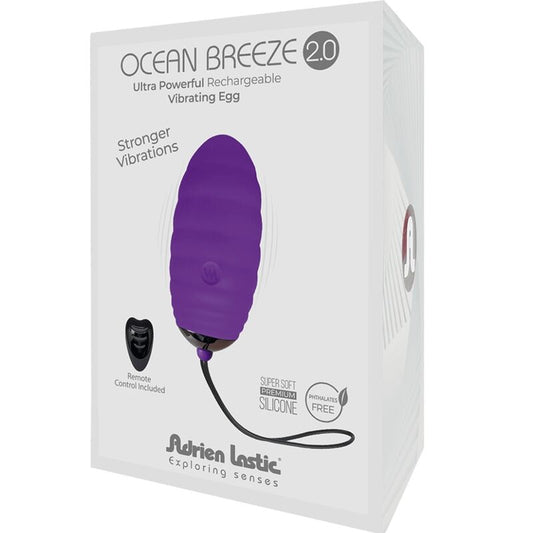 ADRIEN LASTIC - OCEAN BREEZE 2.0 OVO VIBRANTE RECARREGĂVEL CONTROLE REMOTO VIOLETA