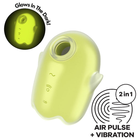 SATISFYER - GLOWING GHOST AIR PULSE & VIBRATOR AMARILLO