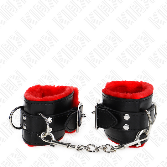 KINK - LEATHER LINING WRIST WITH SQUARE HOLES ADJUSTABLE RED AND BLACK BELT 17-29 CM X 6 CM