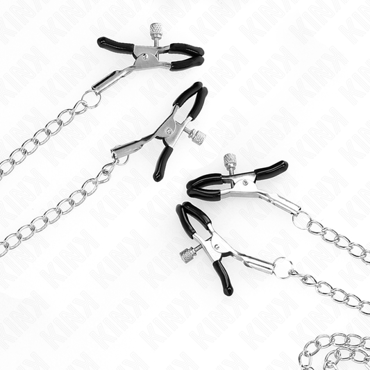 KINK - 4 SILVER ADJUSTABLE NIPPLE AND CLITORAL CLAMPS