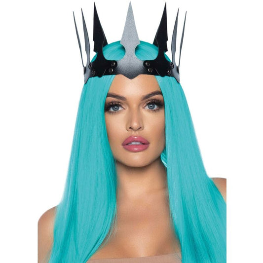 LEG AVENUE - BLACK STUDS SYNTHETIC LEATHER MALEFICENT CROWN