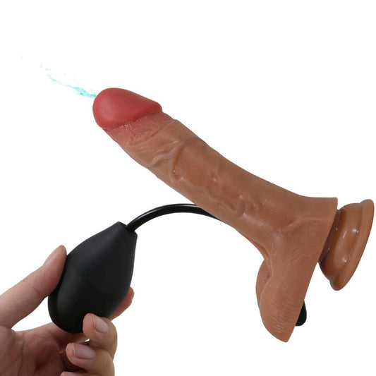 PRETTY LOVE - UNIVERSAL PANTIES WITH VIBRATING DILDO AND SQUIRTING 15.5 CM MULATTO