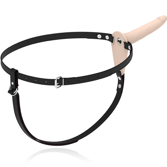 FETISH SUBMISSIVE HARNESS - 15 CM SILICONE FLESH VIBRATOR