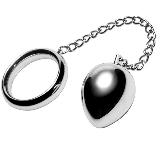 HARD METAL - 45MM COCK RING + CHAIN ââWITH METAL BALL