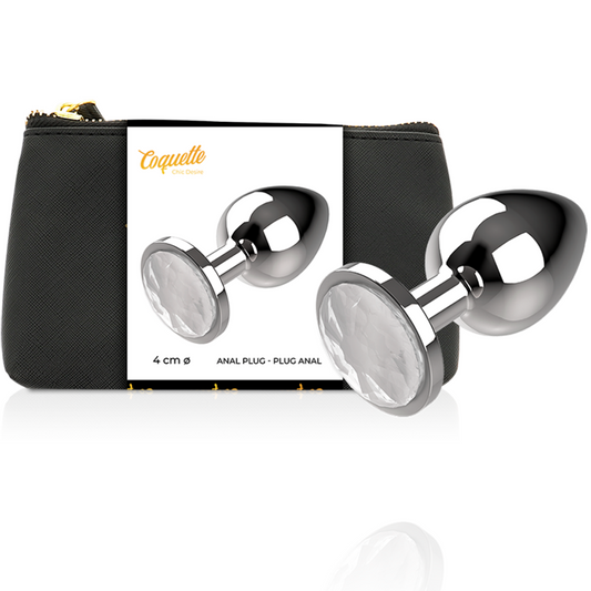 COQUETTE CHIC DESIRE - METAL ANAL PLUG WHITE SIZE L 4 X 9 CM
