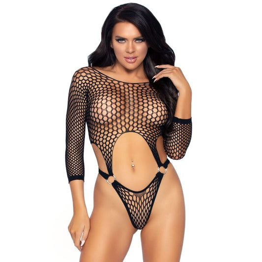 LEG AVENUE - BODY THONG WIDE SLEEVE TALLA UNICA BLANCO