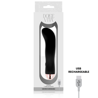 DOLCE VITA - VIBRADOR RECARGABLE DÚO NEGRO 7 VELOCIDADES
