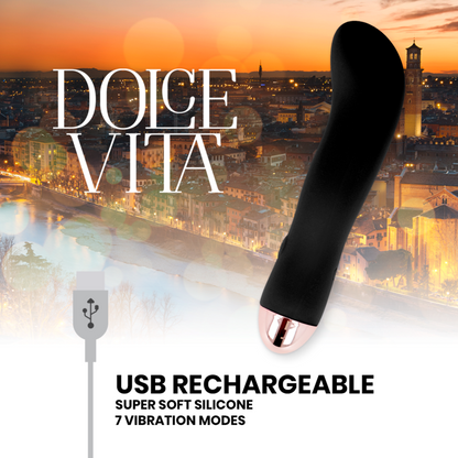 DOLCE VITA - VIBRADOR RECARGABLE DÚO NEGRO 7 VELOCIDADES