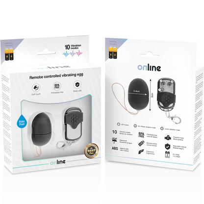 ONLINE - VIBRATING EGG WITH REMOTE CONTROL S BLACK