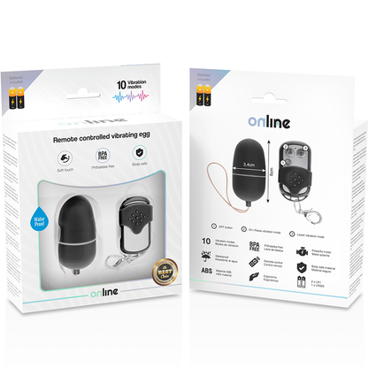 ONLINE - VIBRATING EGG WITH REMOTE CONTROL M BLACK