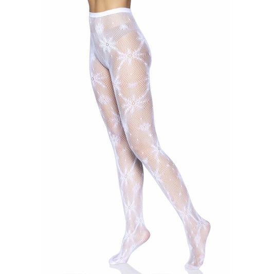 LEG AVENUE - SNOWFLAKE FISHNET PANTS ONE SIZE