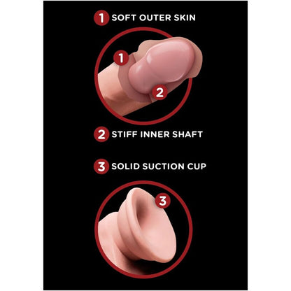 KING COCK - DILDO BALANCÍN CON BOLAS 3D 15.2 CM PIEL CLARA