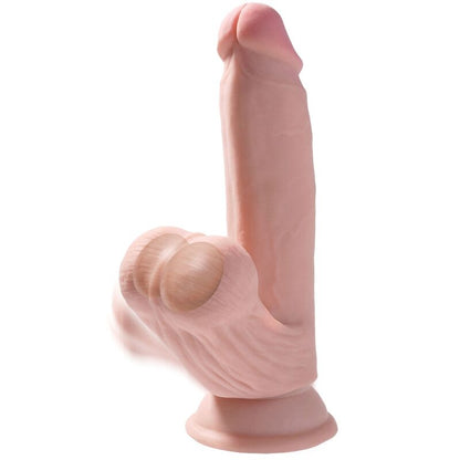 KING COCK - DILDO BALANCÍN CON BOLAS 3D 15.2 CM PIEL CLARA