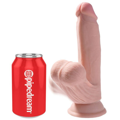KING COCK - DILDO BALANCÍN CON BOLAS 3D 15.2 CM PIEL CLARA