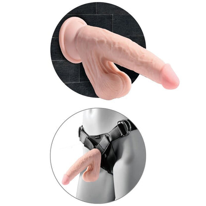 KING COCK - DILDO BALANCÍN CON BOLAS 3D 15.2 CM PIEL CLARA