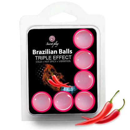 SECRETPLAY - SET OF 6 BRAZILIAN BALLS TRIPLE EFFECT
