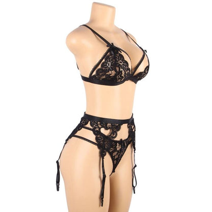 SUBBLIME SET - TRES PIEZAS SUJETADOR + LIGUERO + THONG L/XL