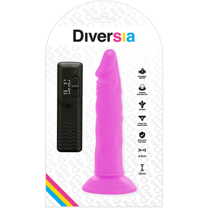 DIVERSIA - FLEXIBLE PURPLE VIBRATING PLUSH 23 CM -O- 4.3 CM