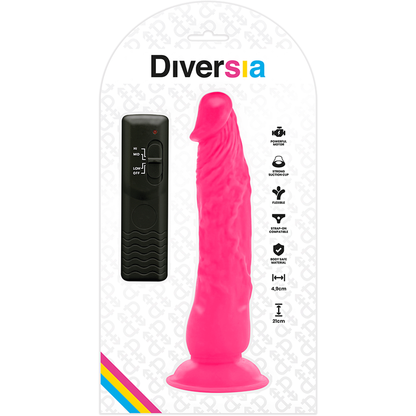 DIVERSIA - FLEXIBLE VIBRATING PINK 21 CM -O- 4.9 CM