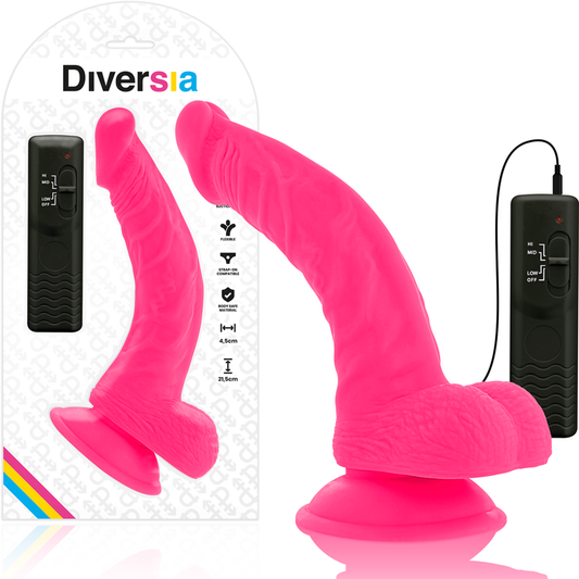 DIVERSIA - VIBRADOR FLEXIBLE DIVERSIA ROSA 21.5 CM -Ø- 4.5 CM
