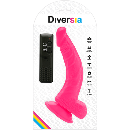 DIVERSIA - FLEXIBLE VIBRATOR DIVERSIA PINK 21.5 CM -O- 4.5 CM