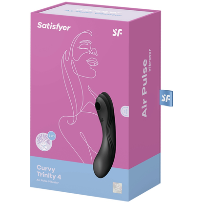 SATISFYER - VIBRADOR DE ONDA DE AIRE CURVY TRINITY 4 NEGRO