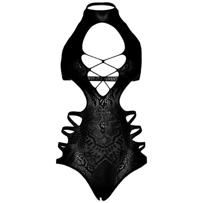 LEG AVENUE - BODY CORTADO TIPO STRAPPY TALLA ÚNICA - NEGRO
