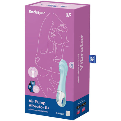 SATISFYER - AIR PUMP VIBRATOR 5+ APP INFLATABLE VIBRATOR G-SPOT BLUE