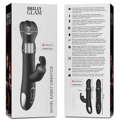 BRILLY GLAM - MOEBIUS RABBIT VIBRATOR AND ROTATION COMPATIBLE WITH WATCHME WIRELESS TECHNOLOGY