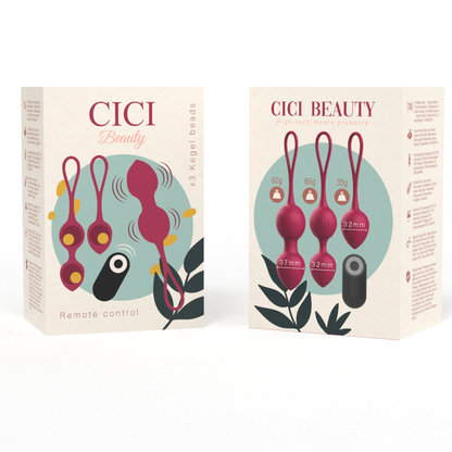 CICI BEAUTY - PREMIUM SILICONE REMOTE CONTROL 3 VIBRANT KEGEL BEADS