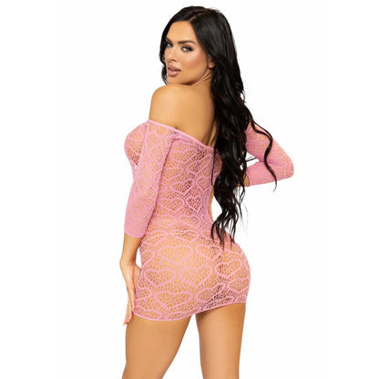 LEG AVENUE MINIVESTIDO HEART NET TALLA ÚNICA - ROSA