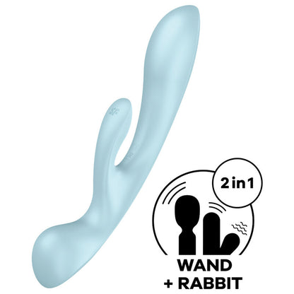 SATISFYER - TRIPLE OH BLUE HYBRID VIBRATOR