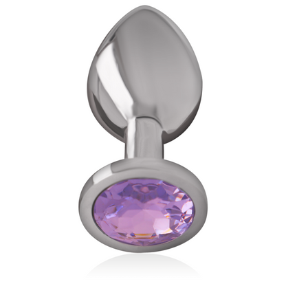 INTENSE - ALUMINUM METAL BUTT PLUG WITH VIOLET CRYSTAL SIZE S
