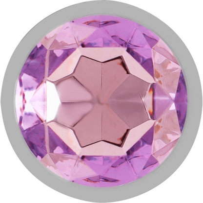 INTENSE - ALUMINUM METAL BUTT PLUG WITH VIOLET CRYSTAL SIZE S