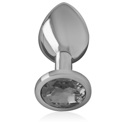 INTENSE - ALUMINUM METAL BUTT PLUG WITH BLACK CRYSTAL SIZE S