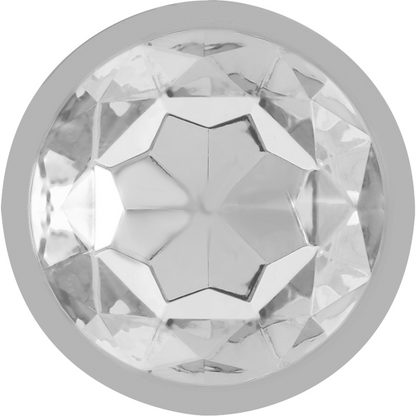 INTENSE - ALUMINUM METAL BUTT PLUG WITH SILVER CRYSTAL SIZE S