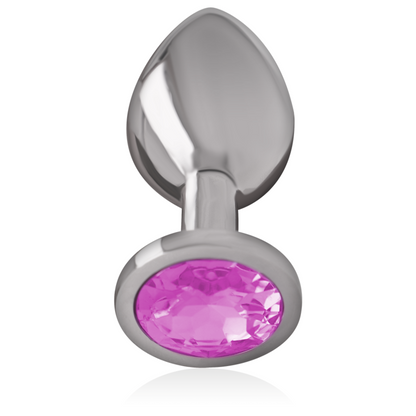 INTENSE - PINK CRYSTAL ALUMINUM METAL BUTT PLUG SIZE M
