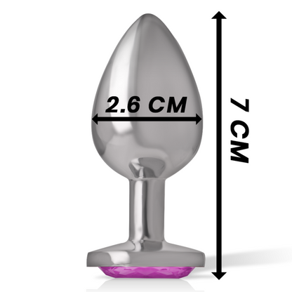 INTENSE - PINK CRYSTAL ALUMINUM METAL BUTT PLUG SIZE S