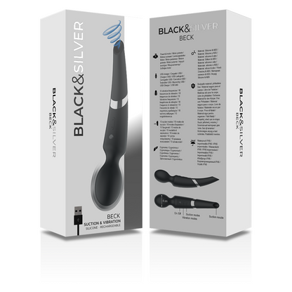 BLACK&SILVER - VARITA BECK Y VENTOSA 2 EN 1 SILICONA