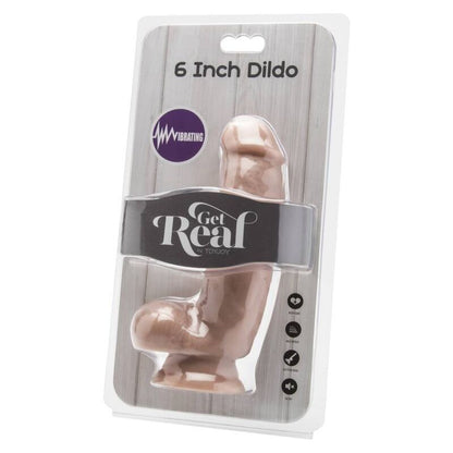 GET REAL - 12 CM DILDO WITH BALLS VIBRATING SKIN
