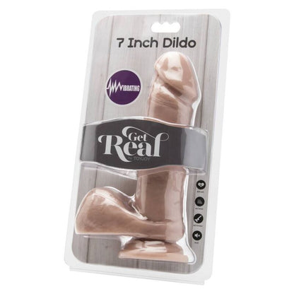 GET REAL - 18 CM DILDO WITH BALLS VIBRATING SKIN
