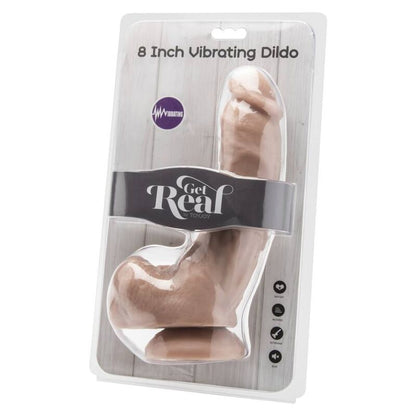 GET REAL - 20.5 CM DILDO WITH BALLS VIBRATING LEATHER