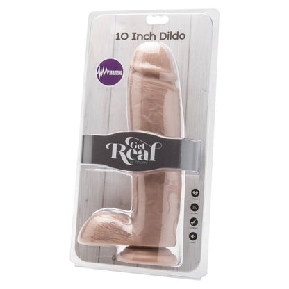 GET REAL - 25.5 CM DILDO WITH BALLS VIBRATING LEATHER