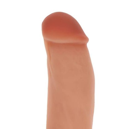 GET REAL - 18 CM SILICONE DILDO WITH LEATHER BALLS